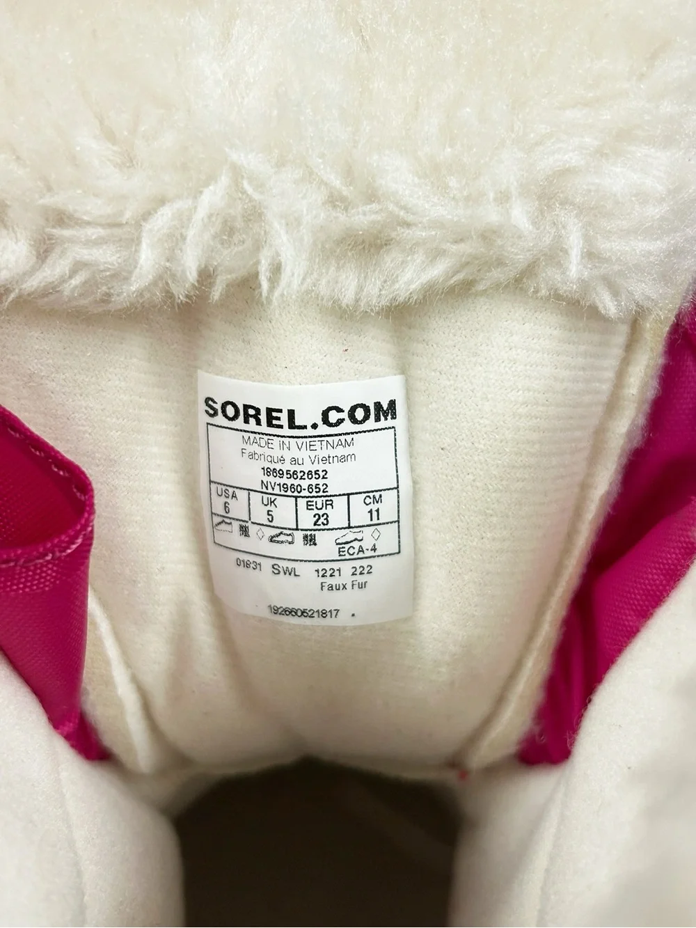 Sorel Toddler Snow Boots Pink & Black Faux Fur Winter Boots | Toddler Size 6